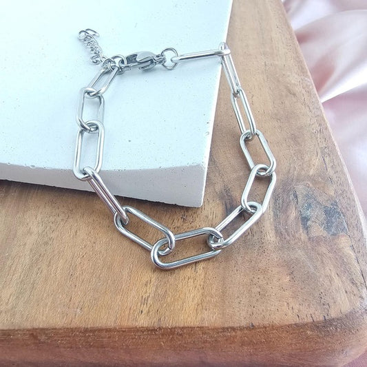 Luxe Silver Chunky Paper Clip Bracelet