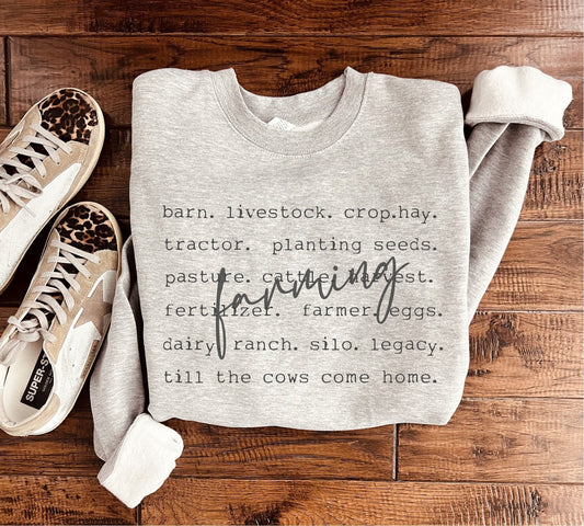 Farming - Word Design Tee or Sweatshirt