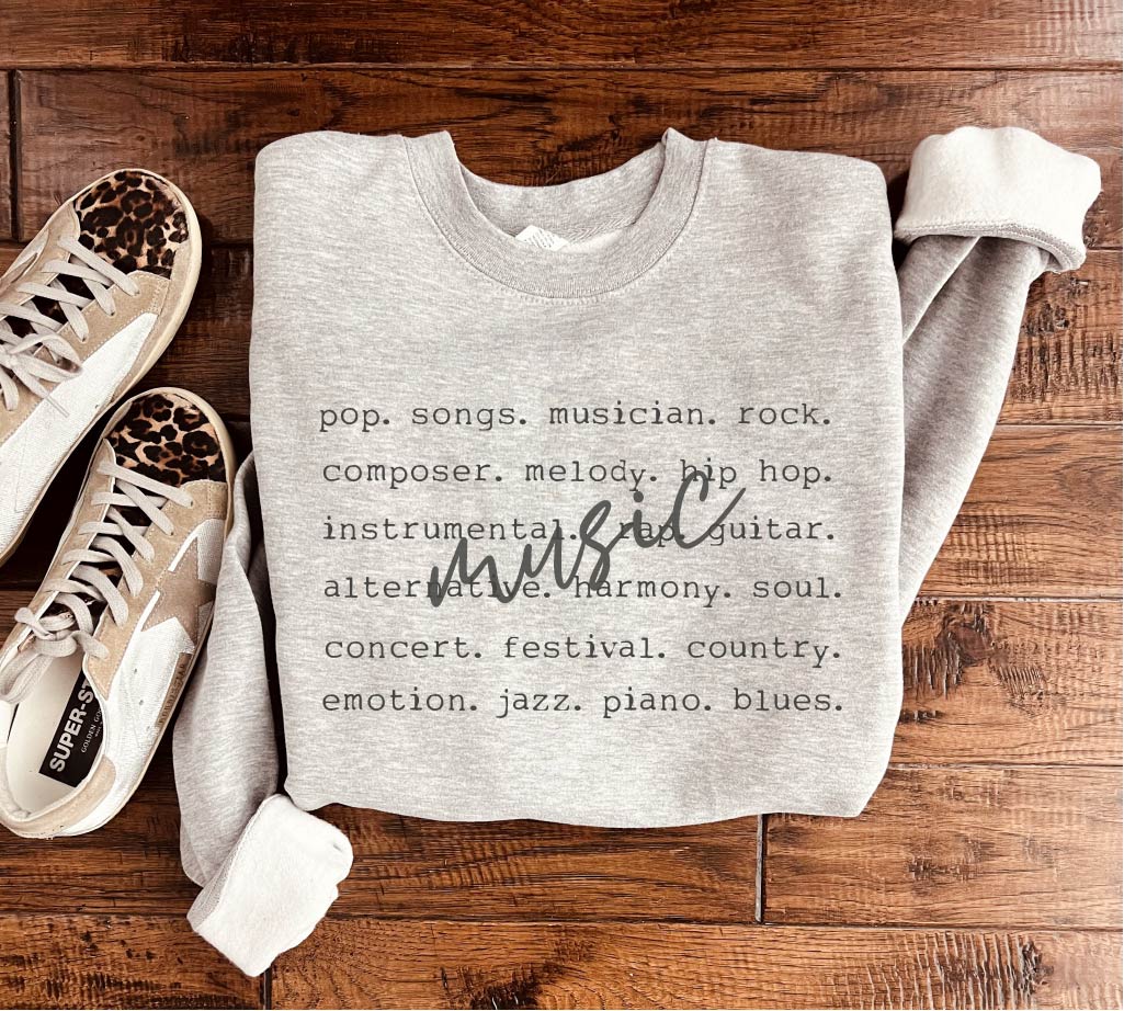 Music - Word Design Tee or Sweatshirt