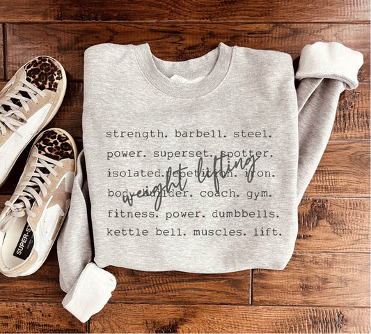 Weightlifting - Word Design Tee or Sweatshirt